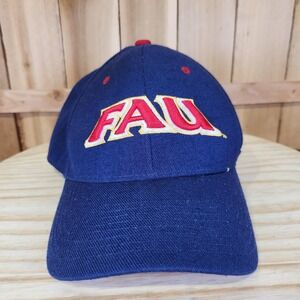 Florida Atlantic Owls Hat Cap Fitted‎ Mens 7 1/2 Blue Wool NCAA College Zephyr
